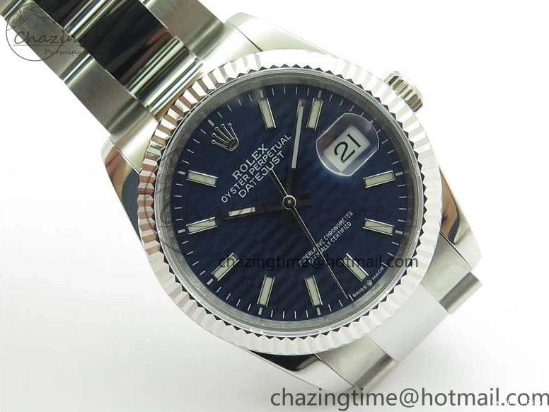 0125 Stylish DateJust 36 SS 126200 BP Maker 1:1 Best Edition Fluted Bezel Blue Dial on Oyster Bracelet 2538